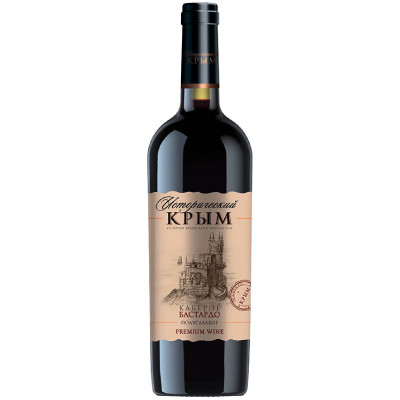 Вино Исторический Крым Каберне-Бастардо столовое красное полусладкое 12%, 750мл
