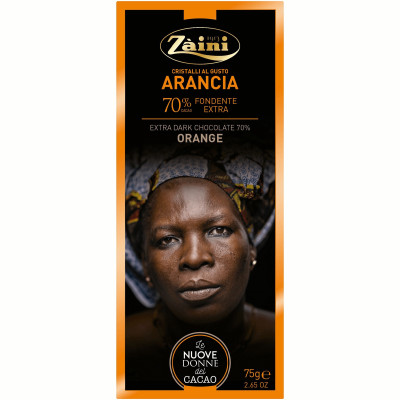 Шоколад Zaini горький какао со вкусом апельсина 70%, 75г