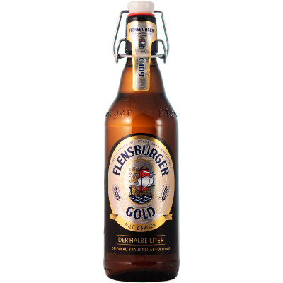 Пиво Flensburger Gold светлое 4.8%, 500мл