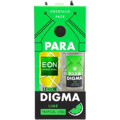 Водка Paradigma Lime особая, 500мл + Энергетический напиток Eon Lemongrass, 450мл