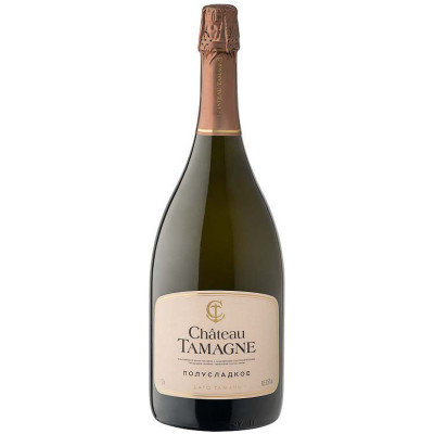 Шампанское Chateau Tamagne Российское белое полусладкое, 750мл