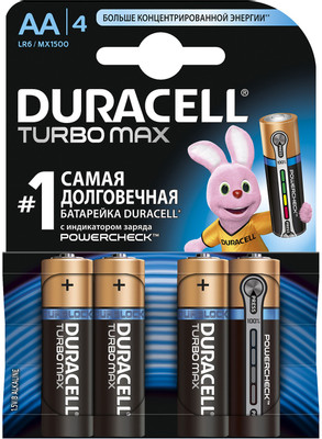 Батарейки Duracell Turbo Max АА LR6 MX1500, 4шт