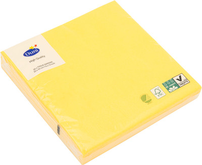Салфетки бумажные Duni желтые 3 слоя 33x33см, 20шт