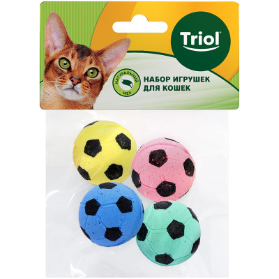 Набор игрушек Triol Мяч футбольный для кошек, 40мм