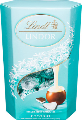 Конфеты Lindt Lindor из молочного шоколада с кокосовой начинкой, 200г