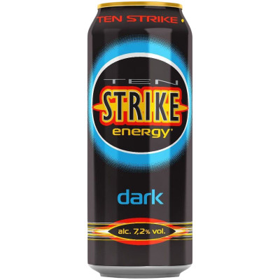 Напиток слабоалкогольный Ten Strike Energy Dark, 500мл