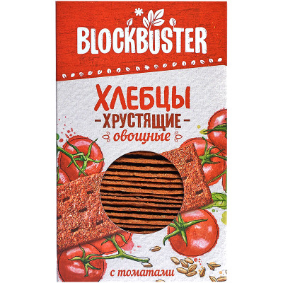 Хлебцы Blockbuster хрустящие овощные с томатами, 130г