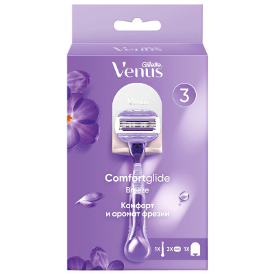 Бритва Gillette Venus Comfortglide Breeze безопасная со сменными кассетами, 3шт