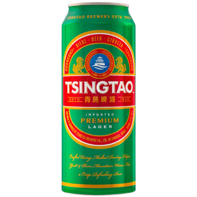 Пиво Tsingtao Премиум Лагер светлое фильтрованное пастеризованное 5%, 500мл