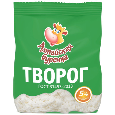 Творог Алтайская Буренка 5%, 450г