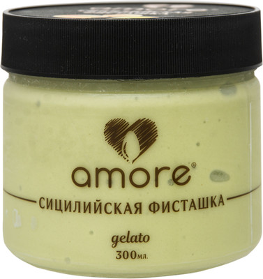 Мороженое молочное Amore Джелато с сицилийской фисташкой 6%, 300мл