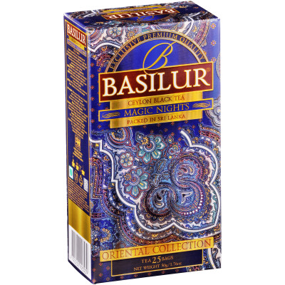 Чай Basilur Восточная коллекция Волшебные ночи чёрный мелколистовой, 25х2г