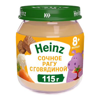 Пюре Heinz сочное рагу с говядиной с 8 месяцев, 115г