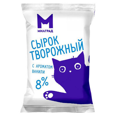 Сырок творожный Милград с ароматом ванили 8%, 100г