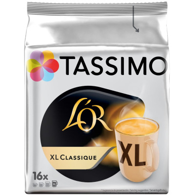 Кофе Tassimo L'or Xl Классик натуральный жареный молотый, 16х8.5г