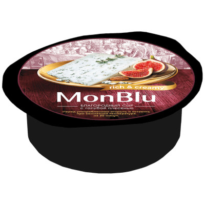 Сыр Monblu сливочный с голубой благородной плесенью 60%