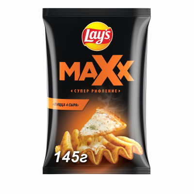 Чипсы Lay's MAXX Пицца 4 Сыра, 145г