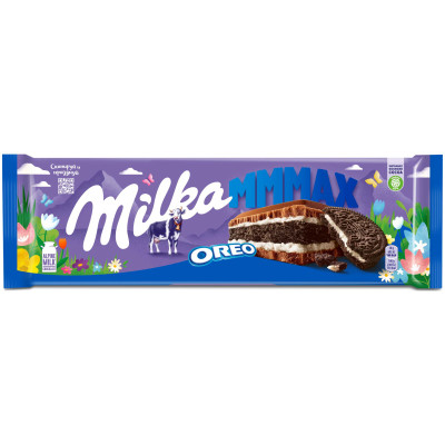 Шоколад молочный Milka с начинкой со вкусом ванили и печеньем Орео, 300г