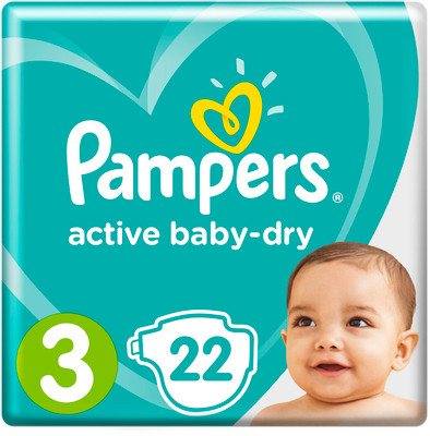 Подгузники Pampers Active Baby-Dry Midi р.3 6-10кг, 22шт
