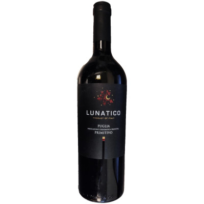 Вино Lunatico Primitivo красное полусухое 14%, 750мл
