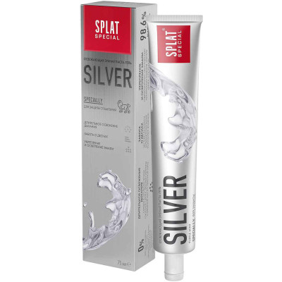 Зубная паста Splat Special Silver для бережного отбеливания зубов и свежести дыхания, 75мл