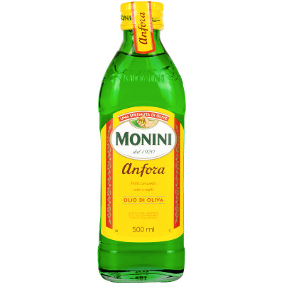 Масло оливковое Monini Anfora рафинированное + нерафинированное, 500мл