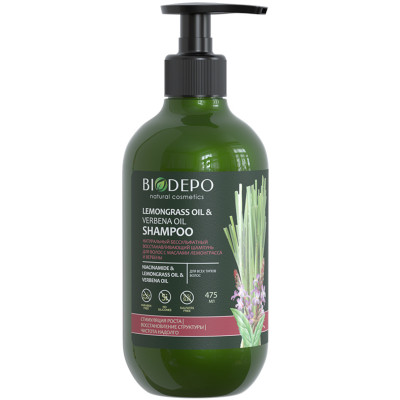 Бальзам Biodepo восстанавливающий для волос с маслами лемонграсса и вербены, 475мл
