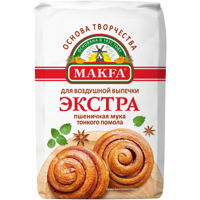 Мука Makfa пшеничная хлебопекарная сорт экстра, 2кг