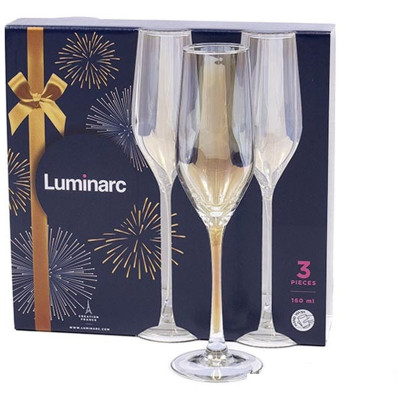 Набор бокалов Luminarc Селест для шампанского золотистый хамелеон, 3x160мл