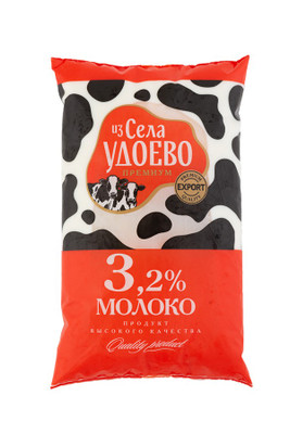 Молоко из Села Удоево питьевое пастеризованное 3.2%, 900мл