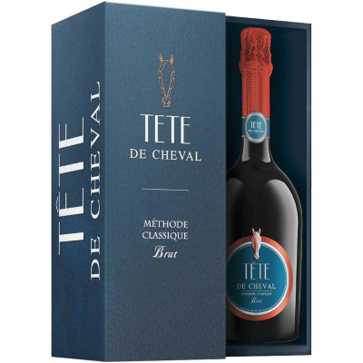 Вино игристое Tete De Cheval белое брют в подарочной упаковке, 750мл