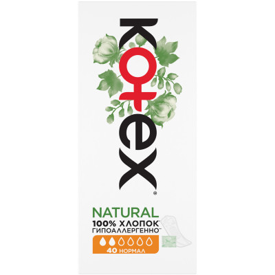 Прокладки ежедневные Kotex Natural Normal, 40шт