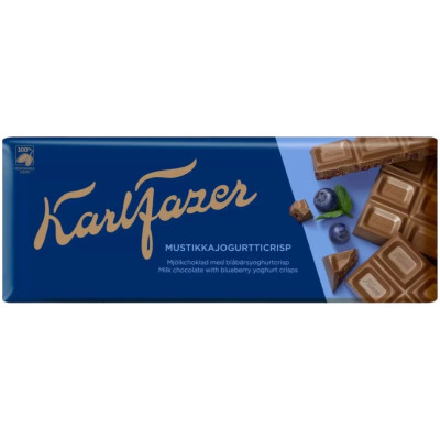 Шоколад Karl Fazer молочный с черничным йогуртом, 190г