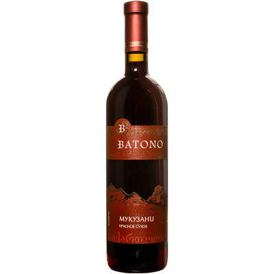 Вино Batono Мукузани красное сухое 10-12%, 750мл