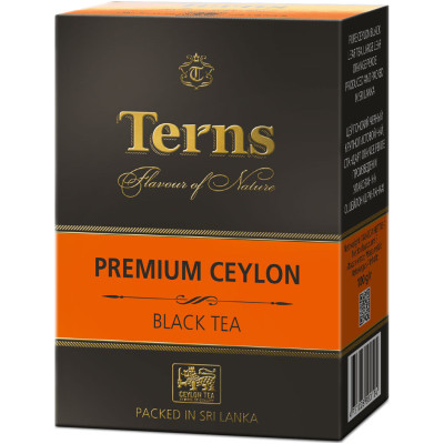 Чай Тerns Премиум Цейлон цейлонский крупнолистовой чёрный, 100г
