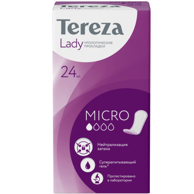 Прокладки ежедневные Tereza Lady micro урологические, 24шт