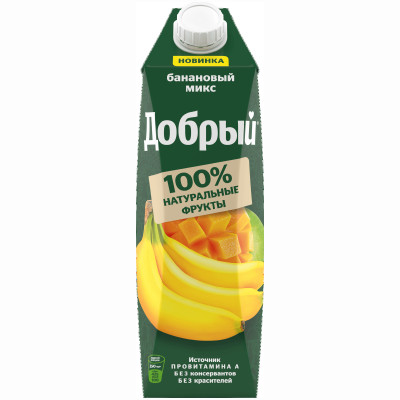 Напиток сокосодержащий Добрый Банановый микс обогащённый провитамином А, 1л