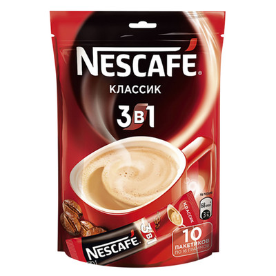Напиток кофейный Nescafé 3в1 классик растворимый, 10x16г