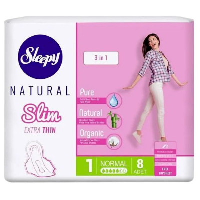 Прокладки Sleepy Natural Slim Extra Thin 3в1, 8шт