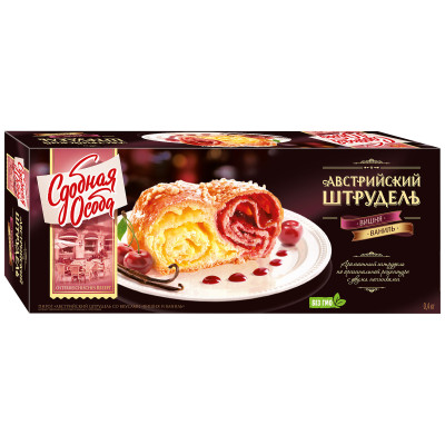 Пирог Сдобная Особа Австрийский штрудель вишня-ваниль, 400г