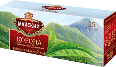 Чай Майский Корона Российской Империи чёрный в пакетиках, 25х2г