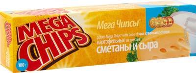 Чипсы картофельные Mega Chips со вкусом сметаны и сыра, 100г