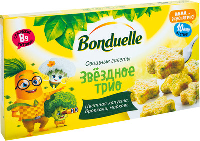 Галеты Bonduelle Звёздное трио овощные замороженные, 300г