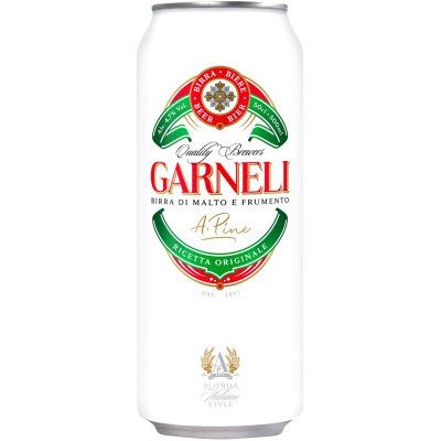 Пиво Garneli фильтрованное пастеризованное жестяная банка 4.7%, 500мл
