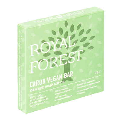 Кэроб Royal Forest Carob Vegan Bar обжаренный, 75г