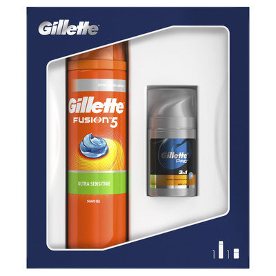 Набор подарочный Gillette Fusion Гель для бритья и Бальзам после бритья Мгновенное увлажнение, 250мл