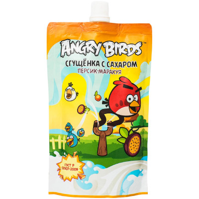 Молоко сгущенное Angry Birds Персик-маракуйя 8.5% 220г