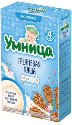 Каша Умница молочная гречневая с 4 месяцев, 200г