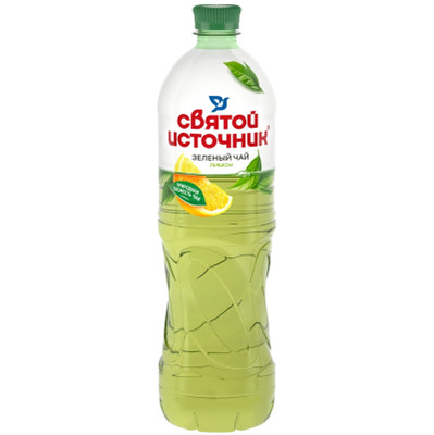 Холодный чай Святой Источник Зеленый Лимон безалкогольный негазированный, 500мл