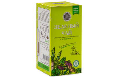 Чай Фабрика Здоровых Продуктов зелёный с имбирём, 25x1.8г